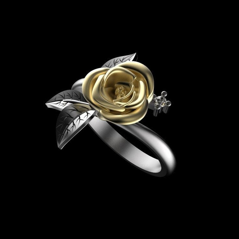 Bague de fiançailles tendance avec fleur – Image 4