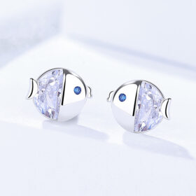 Boucles d'oreilles à tige en argent sterling S925, motif gourami frais et assorti
