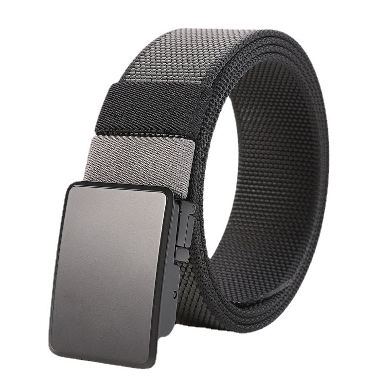 Ceinture en nylon double face à boucle rotative pour homme