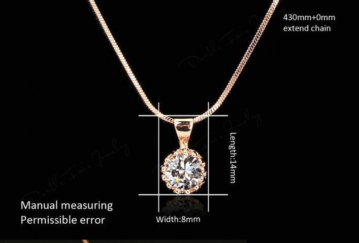 Collier avec pendentif en zircon plaqué or rose et or blanc – Image 5