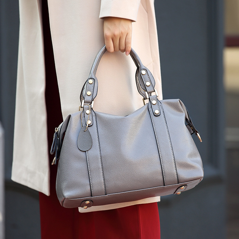 Jolie sac Boston en cuir pour femme – Image 5