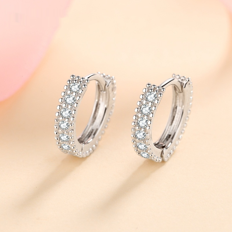 Boucles d'oreilles en argent S925 pour femme, incrustées de moissanite couleur D