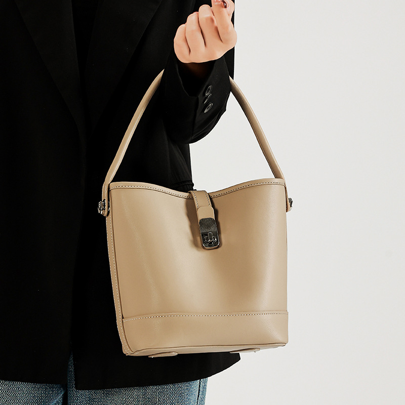 Sac seau en cuir véritable de haute qualité pour femme – Image 2