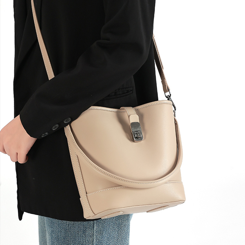 Sac seau en cuir véritable de haute qualité pour femme – Image 5