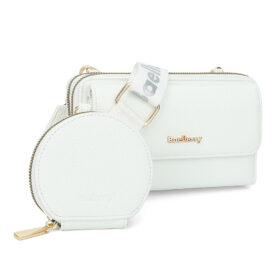 Lot de 2 sacs bandoulière texture litchi pour téléphone portable, avec petit porte-monnaie