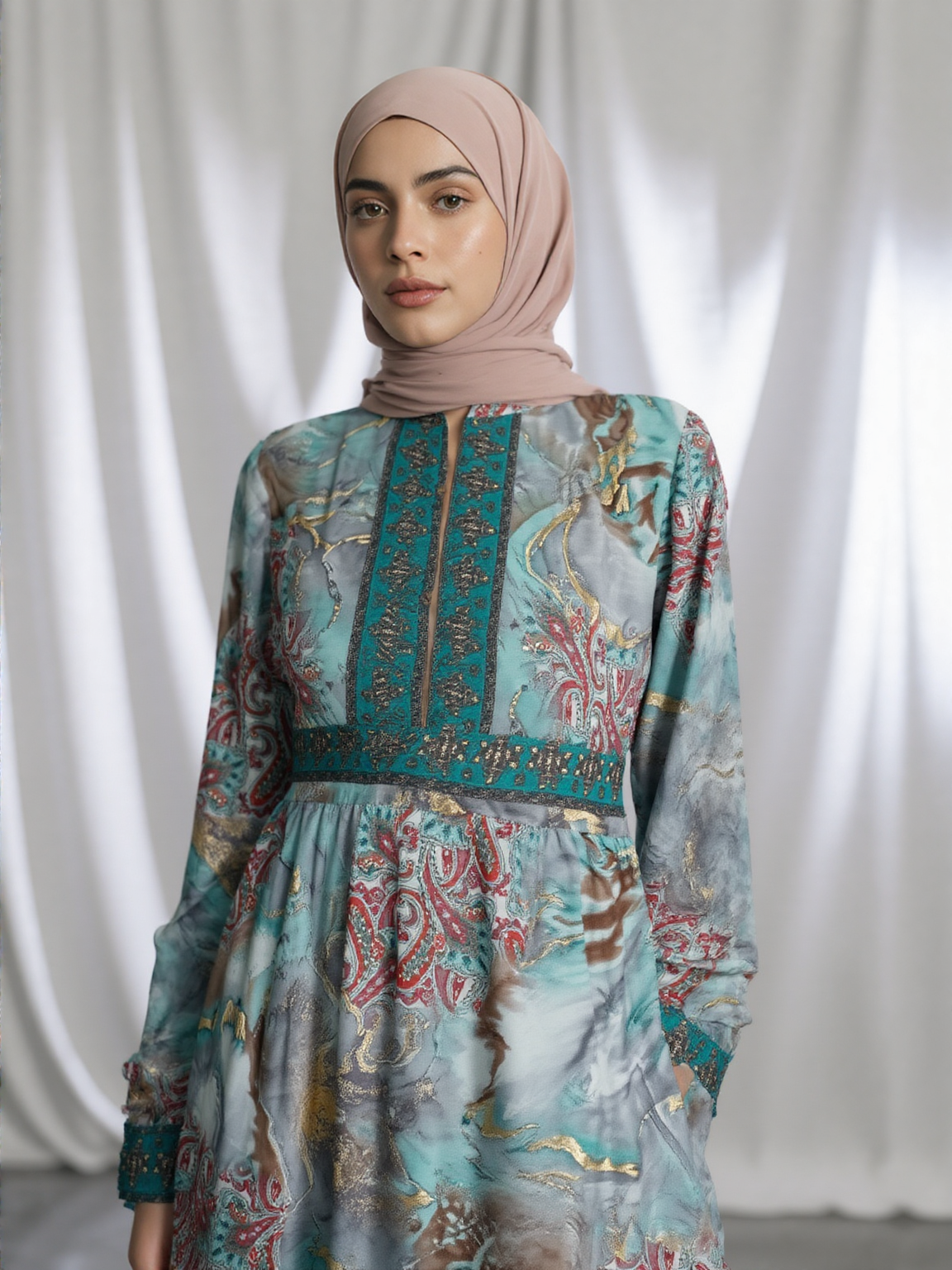 Rob longue gris hijab