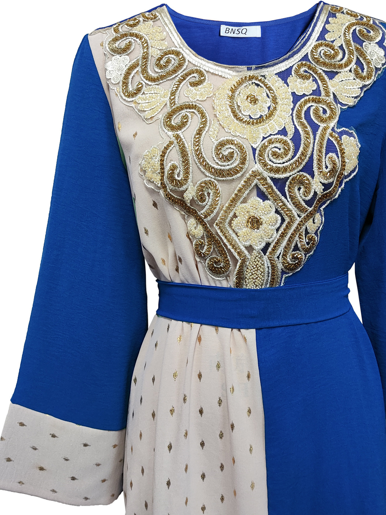 Robe tunique musulmane avec broderie appliquée – Image 10